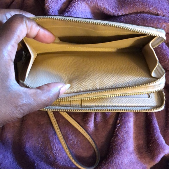 Coach signature embossed double zippered wallet. - Picture 3 of 4